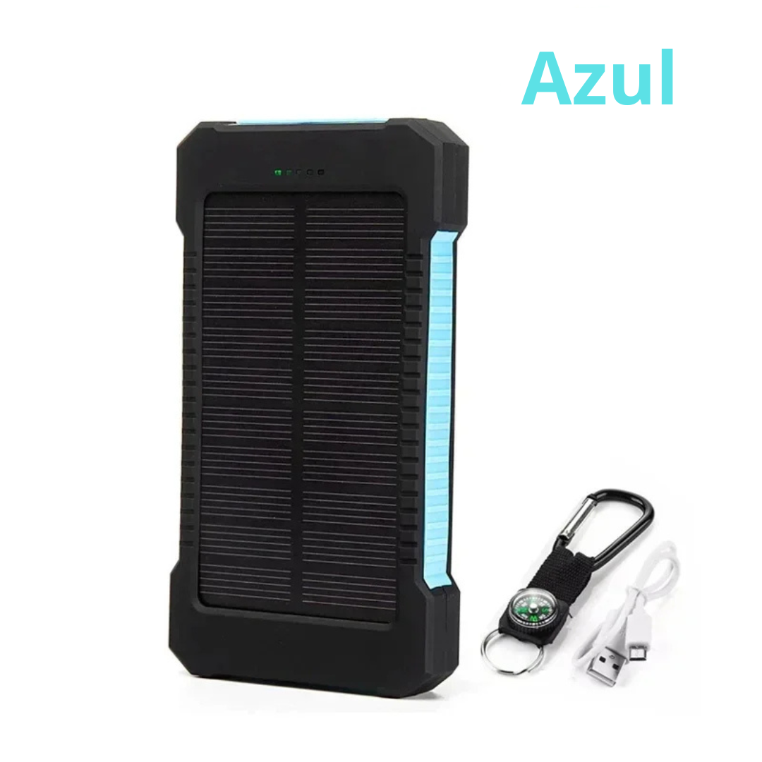 PowerBank Solar para Acampamento ao Ar Livre com Bússola e Lanterna