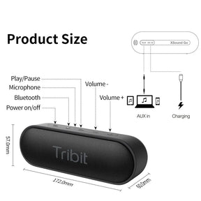 Caixa De Som Portátil Tribit Bluetooth Impermeável